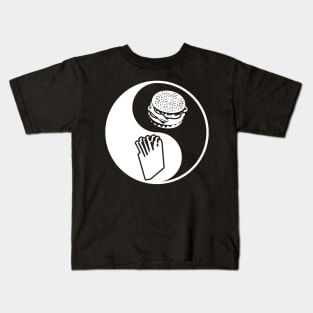 Yin and Yang of Burgers and Fries Kids T-Shirt